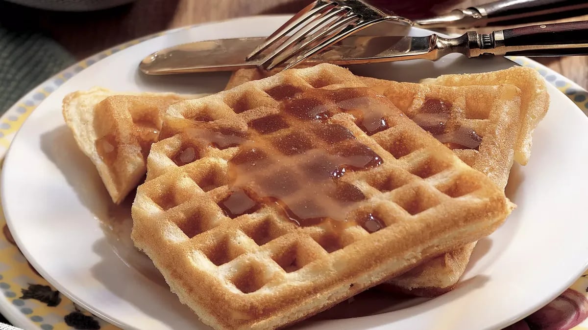 Orange Waffles with Maple-Orange Syrup