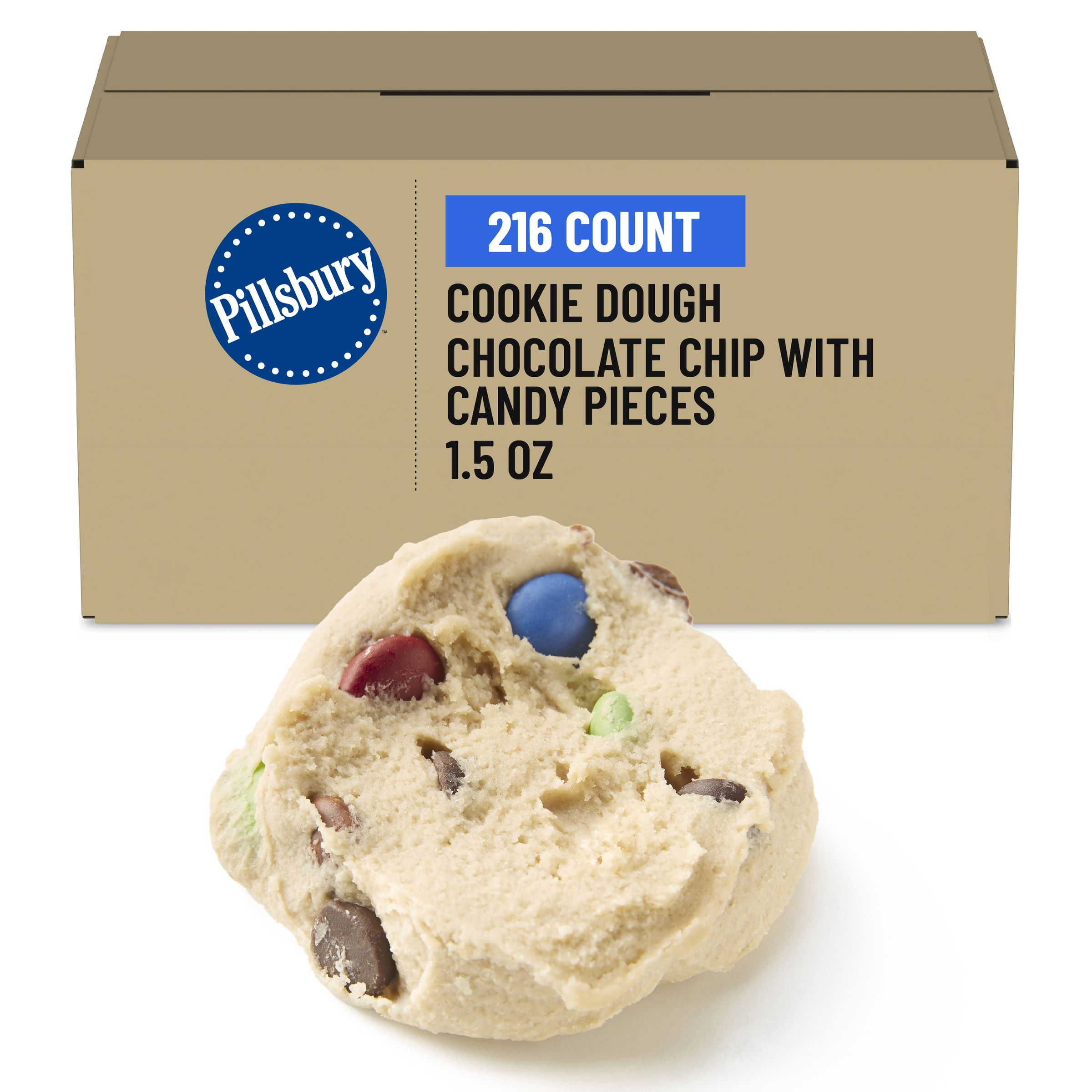  Case Optimized Hero Pillsbury Best Frozen Cookie Dough Bulk Chocolate Chip Candy Pieces 216/1.5 OZ