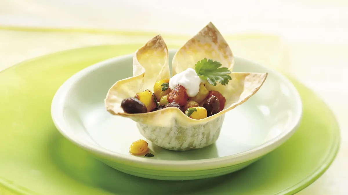 Black Bean and Corn Wonton Cups