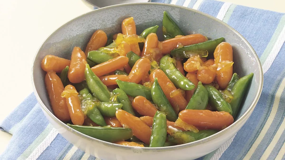 Orange-Glazed Carrots and Sugar Snap Peas