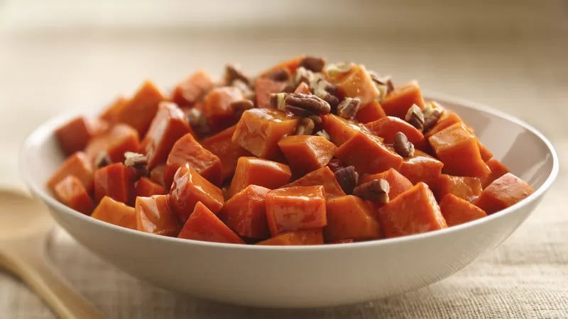 Maple Pecan-Glazed Sweet Potatoes