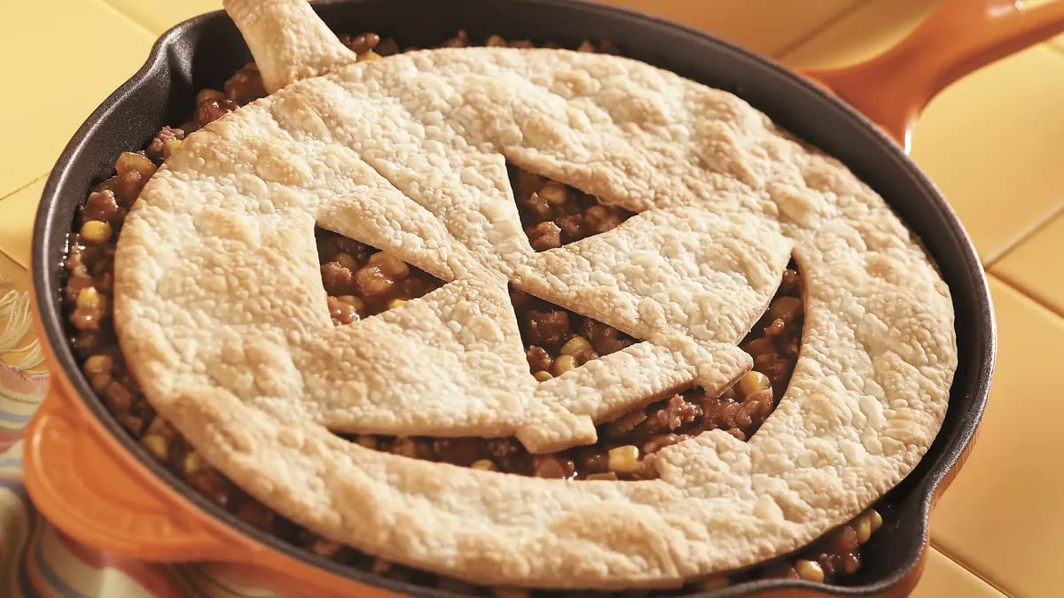 Jack-o'-Lantern Sloppy Joe Pie