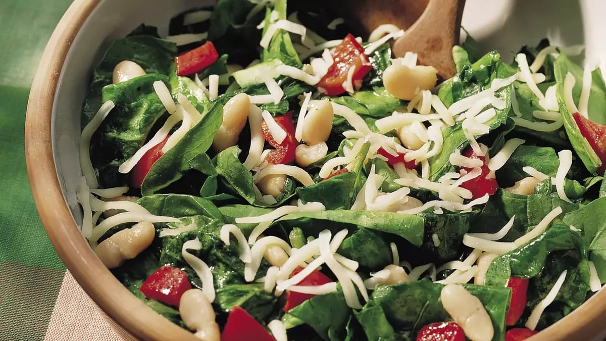 Warm Bean and Spinach Salad