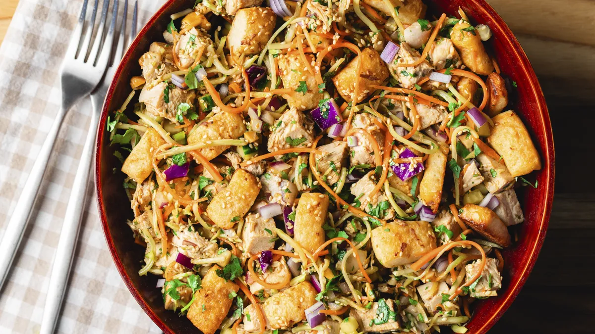 Sesame-Crouton Asian Chicken Salad