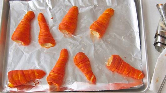 Easy Carrot Shaped Crescent Roll Appetizers