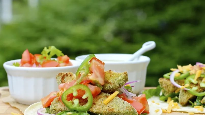 Crunchy Baked Avocado Tacos