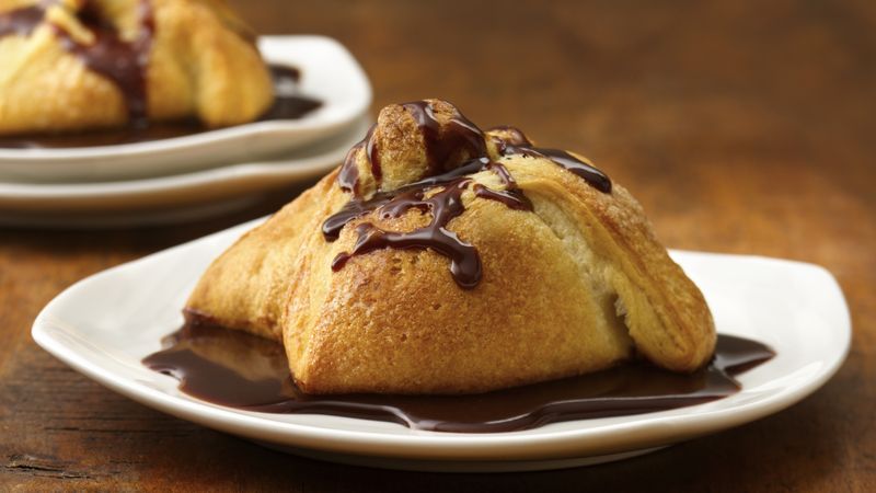 Chocolate-Filled Pillows with Chocolate Sauce