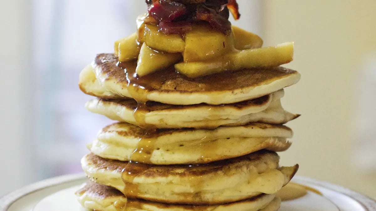 Bourbon, Apple and Bacon Pancakes