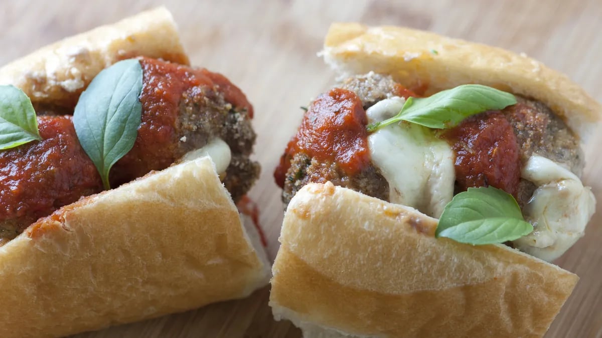 Pizza-Stuffed Meatball Hoagies