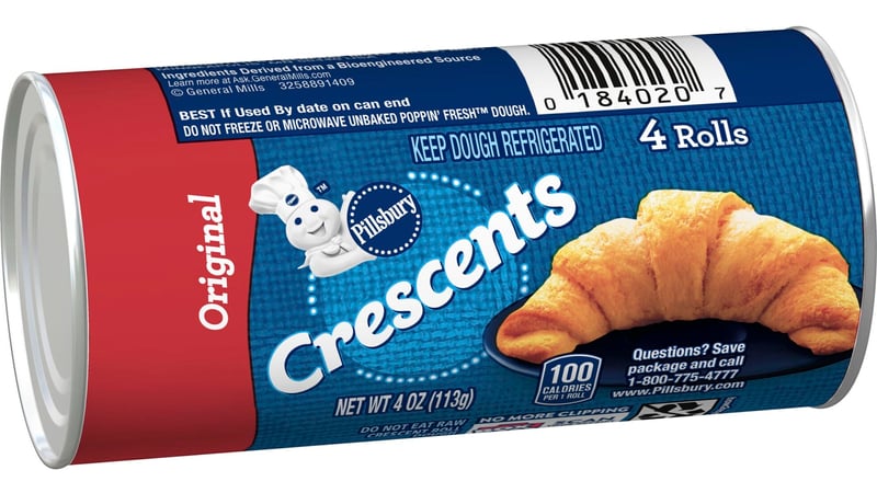 Pillsbury Crescent Rolls, Original Refrigerated Canned Pastry Dough, 8 Rolls,  8 oz 