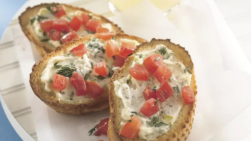 Garlic Cream Cheese Crostini