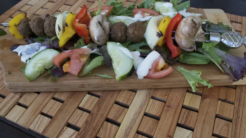 Meatball and Veggie Kebabs 
