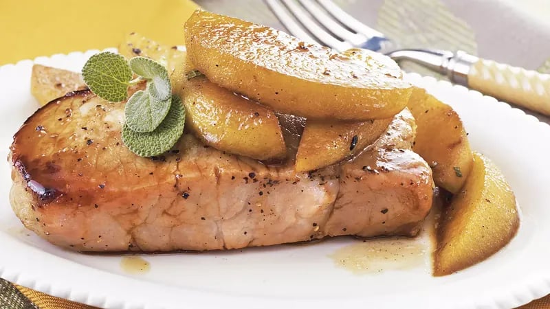 Pork Chops with Apples and Sage