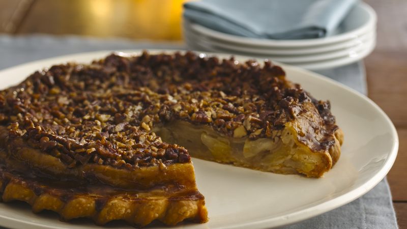 Caramel-Pecan Upside-Down Chai Apple Pie