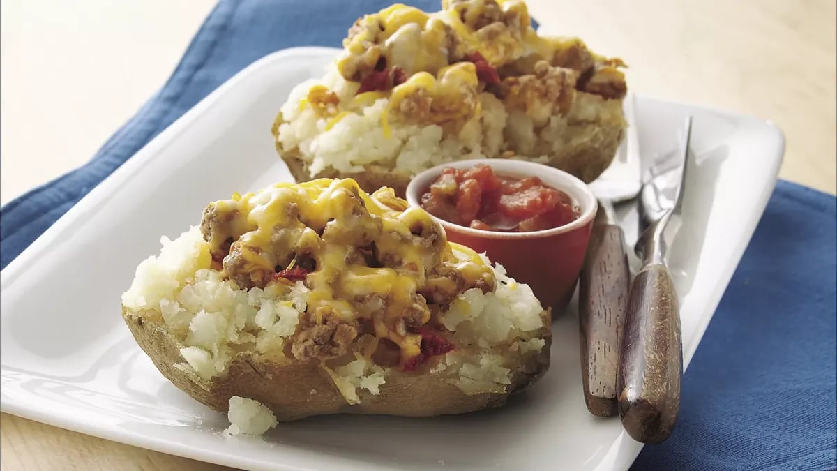 Tex-Mex Beef-Topped Potatoes