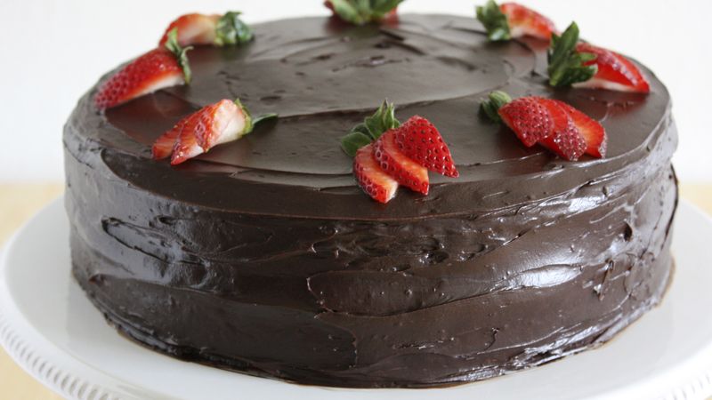 Dark Chocolate-Covered Strawberry Cake