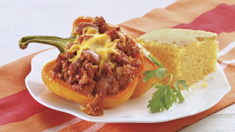 Mexican Beef and Bean-Stuffed Peppers