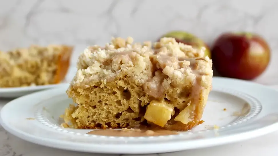 Apple Crumble Coffee Cake with Cinnamon Glaze