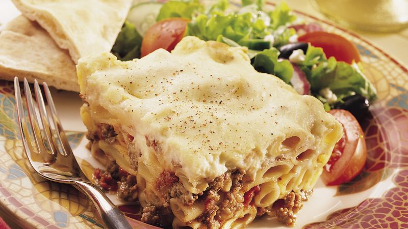 Greek Pasta, Beef and Cheese