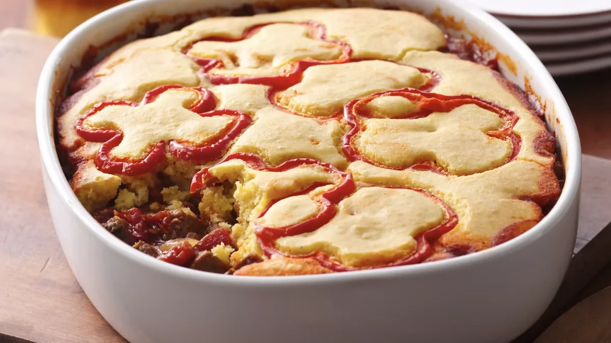 Beef Chili with Cornmeal Crust