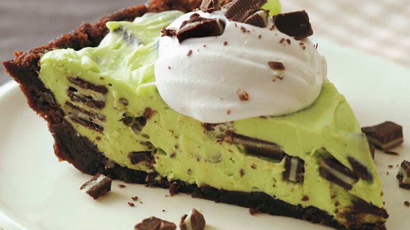 Creamy Mint Brownie Pie Recipe 