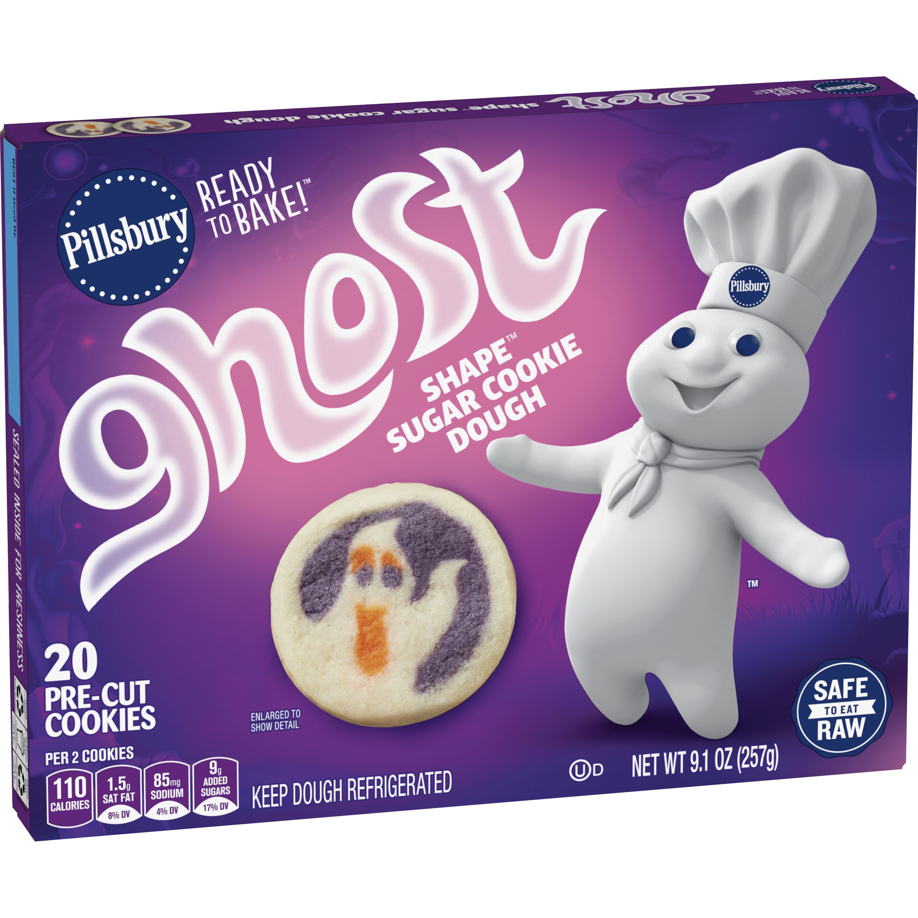 Pillsbury™ Shape™ Ghost Sugar Cookie Dough - Left Front-3D