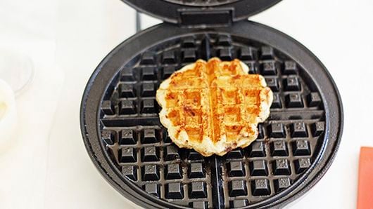 Mini Cinnamon Roll Waffles (+Video) - The Country Cook