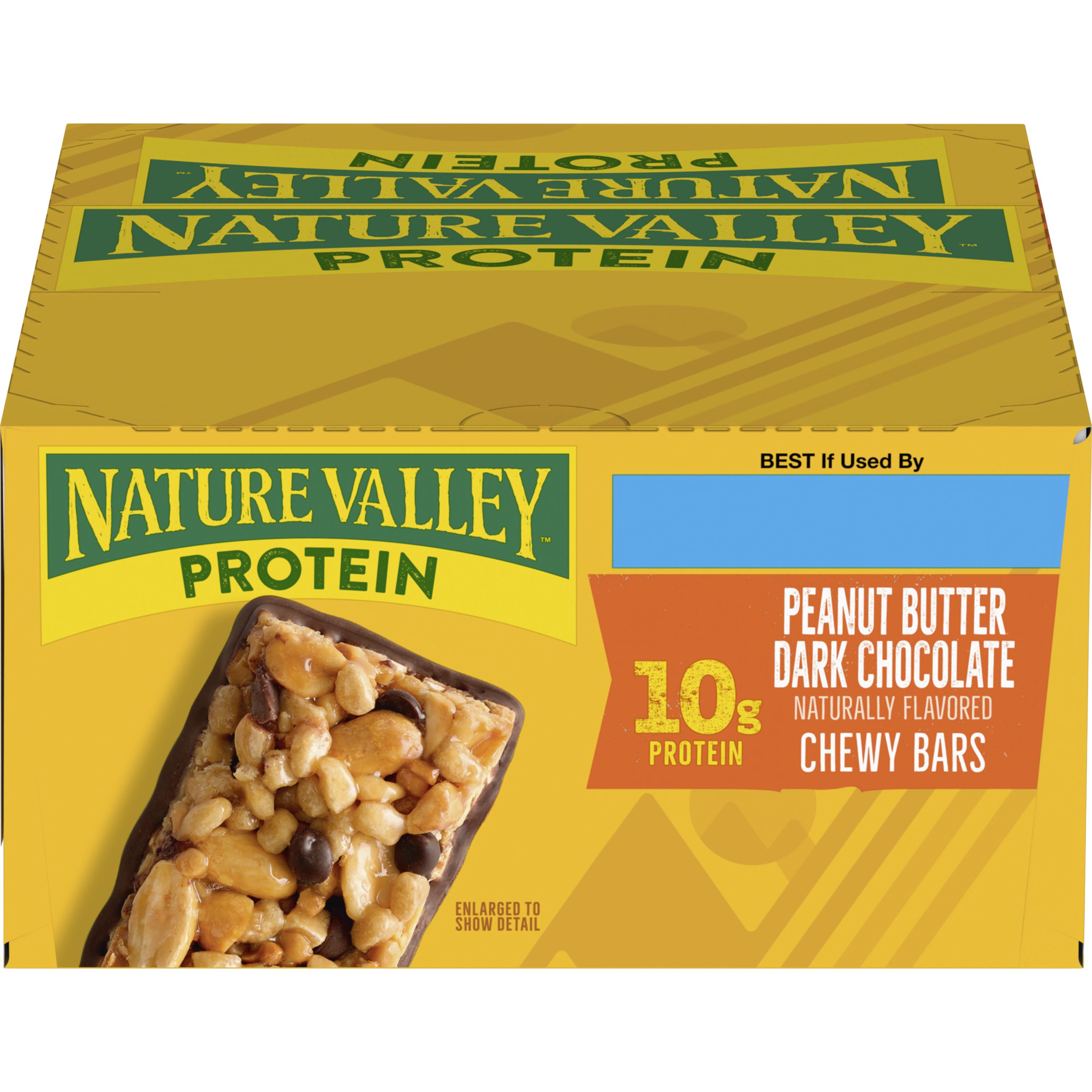 Front - 3D Nature Valley(TM) Protein Chewy Bars Peanut Butter Dark Chocolate (16 ct) 1.42 oz