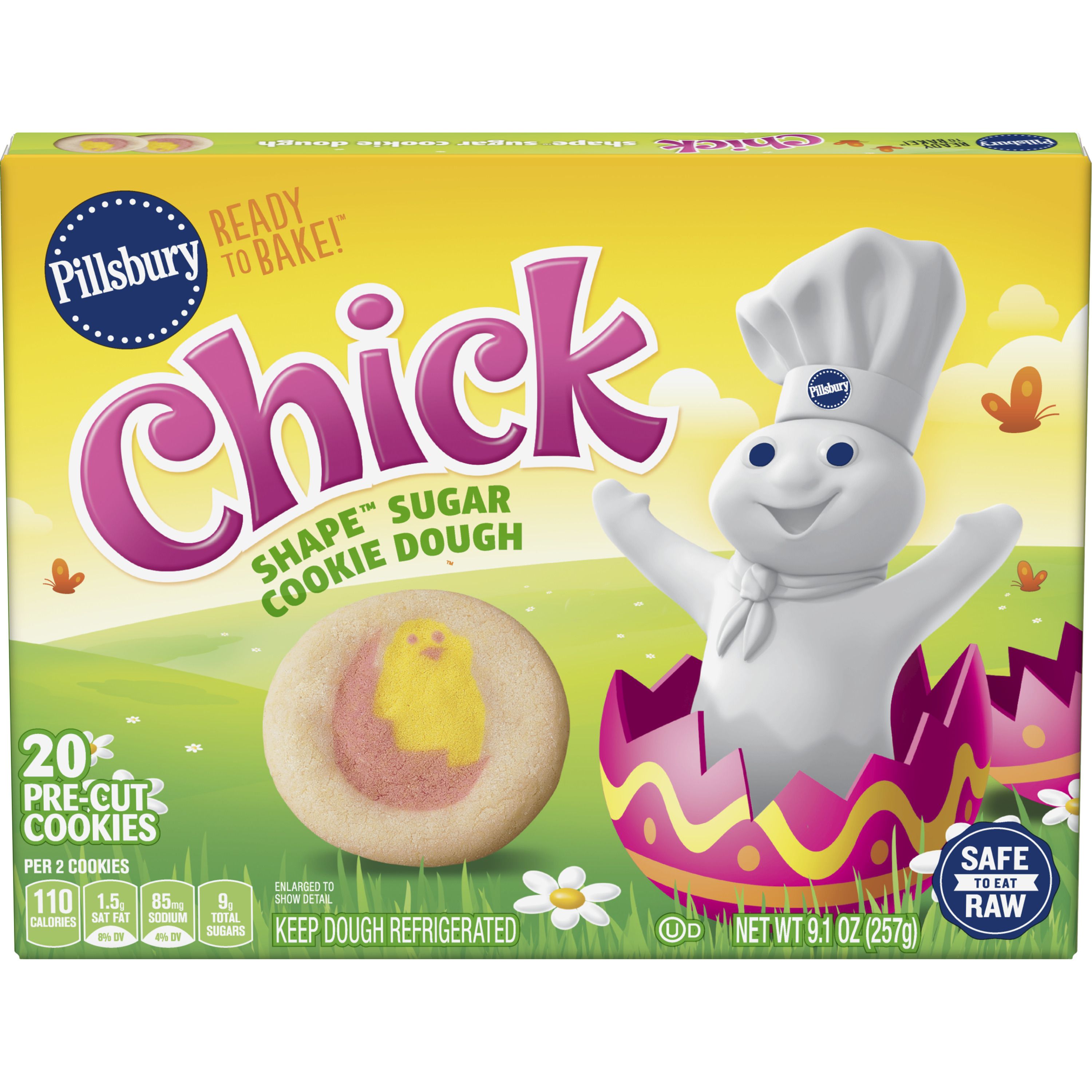 Pillsbury™ Ready to Bake! Chick Shape Sugar Cookie Dough 20 Count - Front