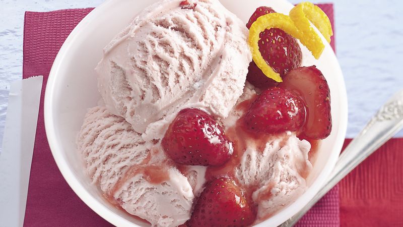 Ice Cream with Marinated Strawberries