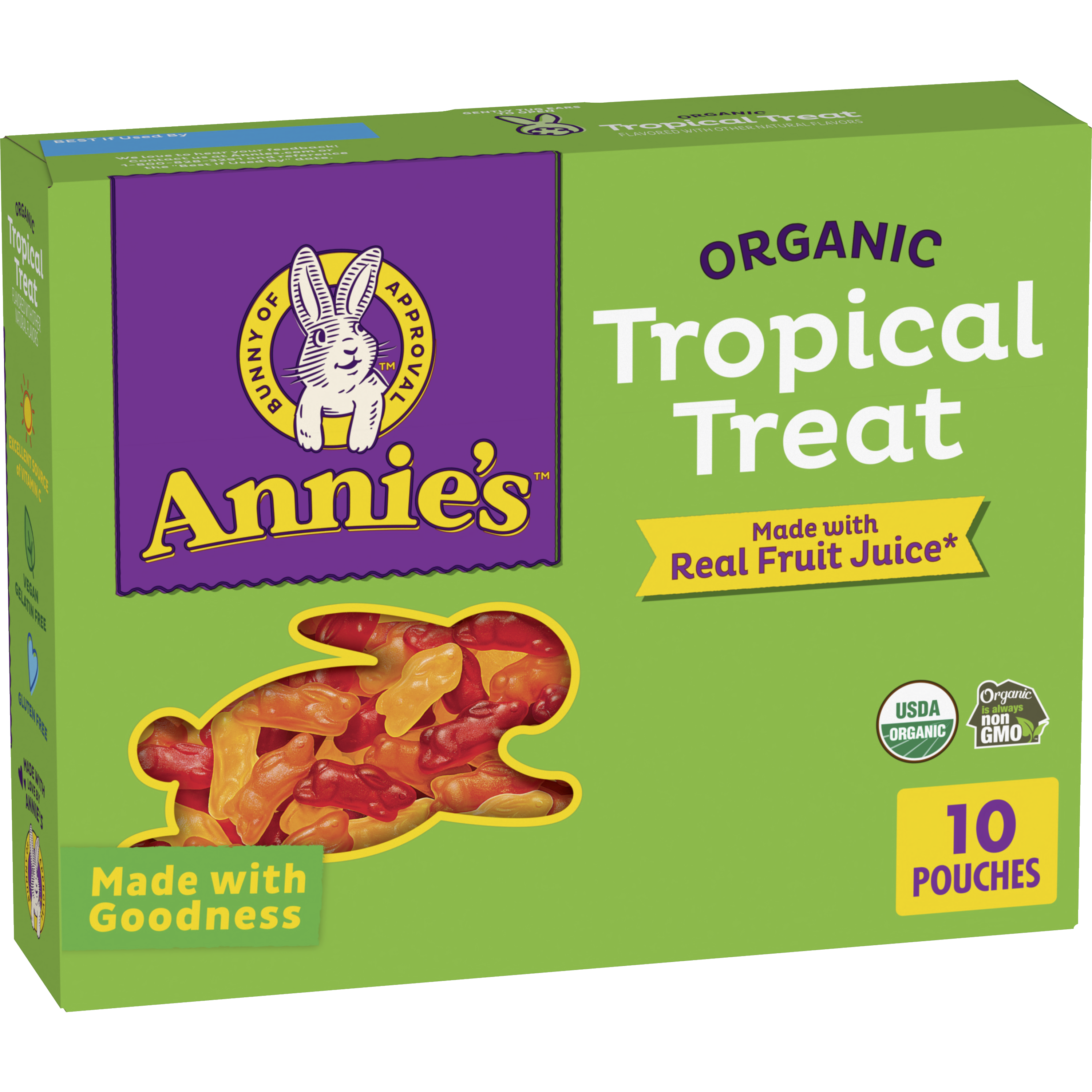 Organic Tropical Treat Bunny Fruit Snacks | Annie's Homegrown