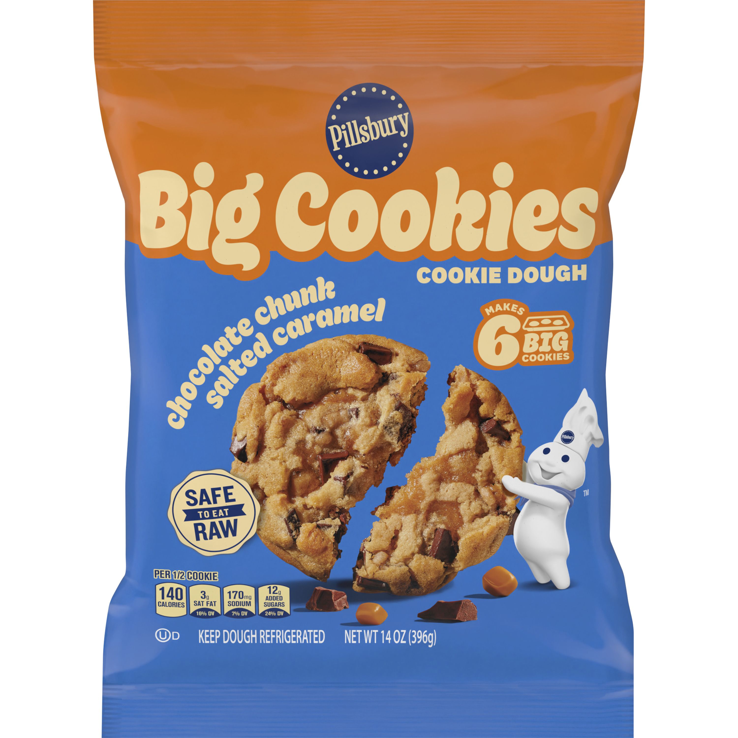 Pillsbury™ Big Cookies Chocolate Chunk Salted Caramel Cookie Dough - Front