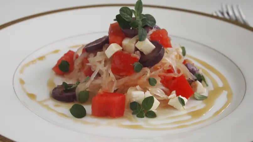 Spaghetti Squash with Tomato and Olives