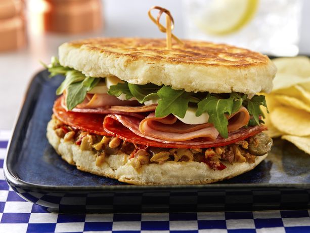 Loaded Italian Griddle Bread Sandwiches