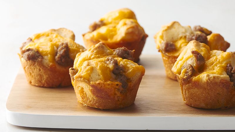 3-Ingredient Cheesy Sausage Biscuit Cups