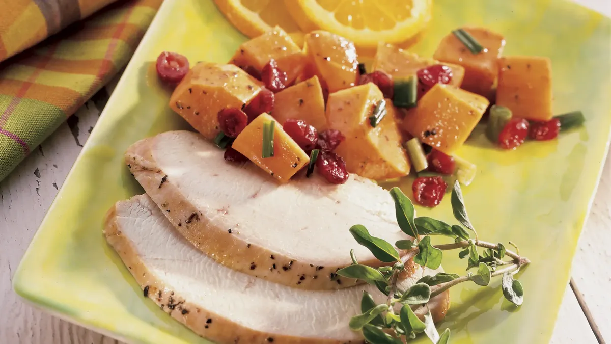 Turkey Pot Roast with Sweet Potatoes and Cranberries