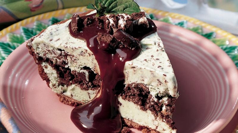 Mint Chocolate Chip Ice-Cream Pie (lighter recipe)