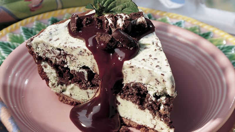 Mint Chocolate Chip Ice-Cream Pie (lighter recipe)
