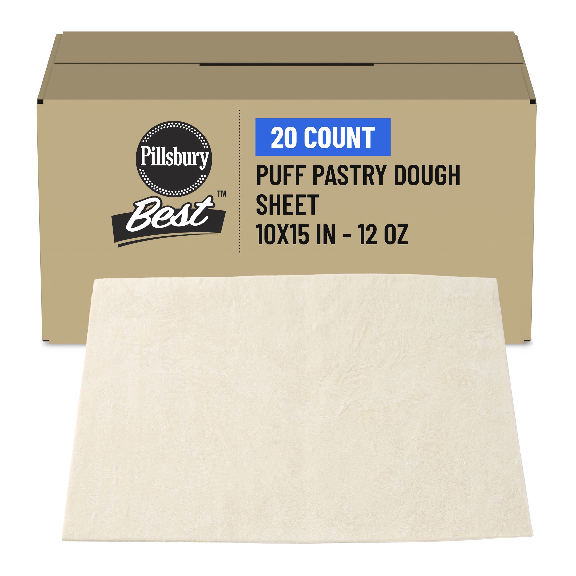  Case Optimized Hero Pillsbury Best Frozen Puff Pastry Dough Bulk Sheet 10x15 in 20/12 OZ