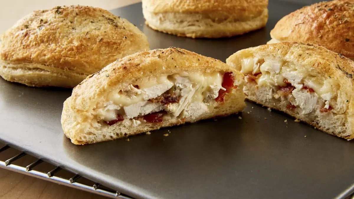 Chicken Bacon Ranch-Stuffed Biscuits