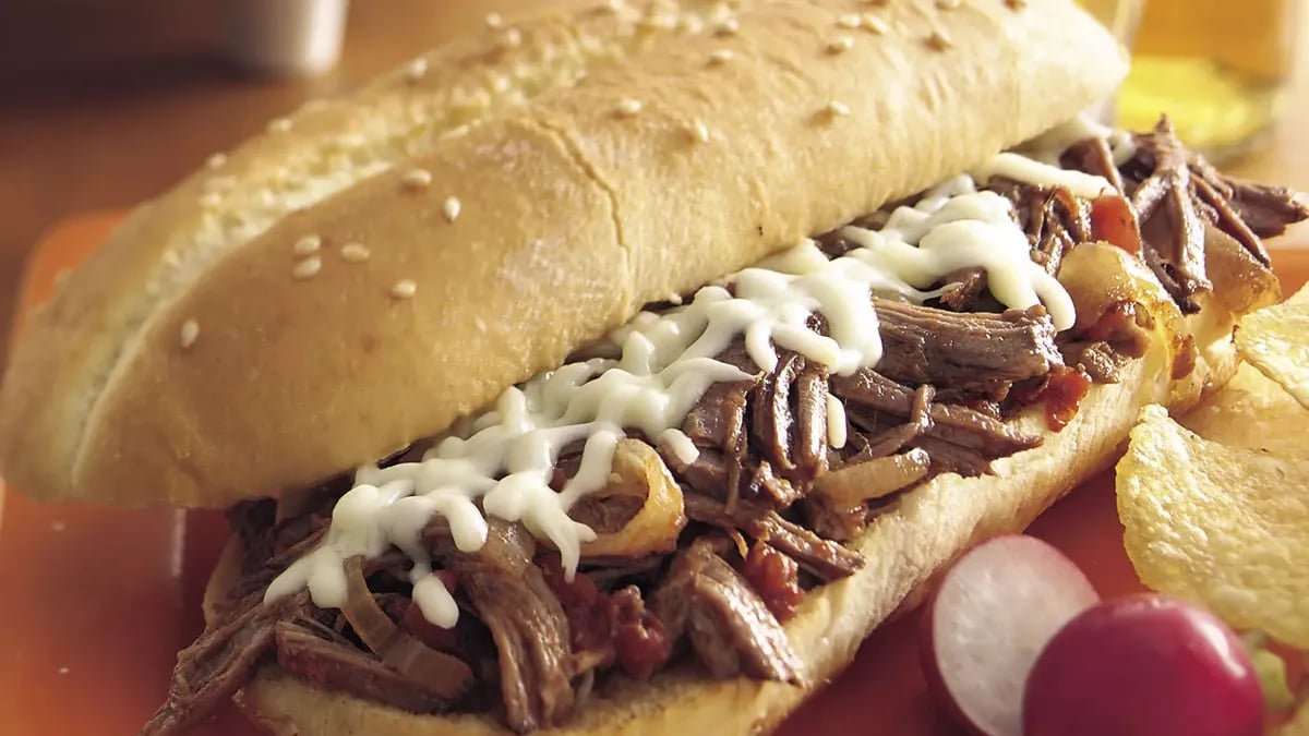 Slow-Cooker Italian Shredded Beef Hoagies