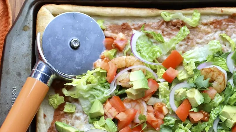 Taco Pizza with Shrimp