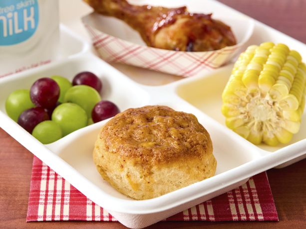 Chili Cheese-Topped Whole Grain-Rich Biscuits