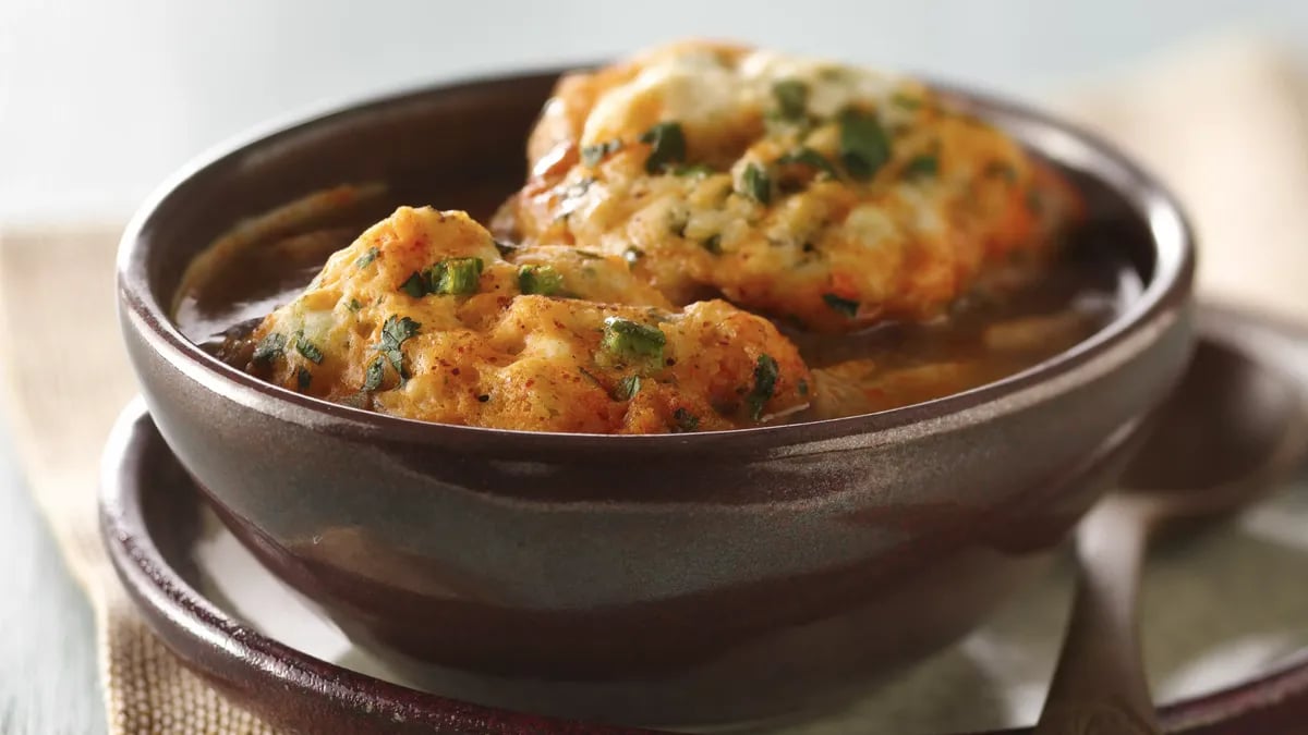 Chili Chicken Soup with Cilantro Dumplings