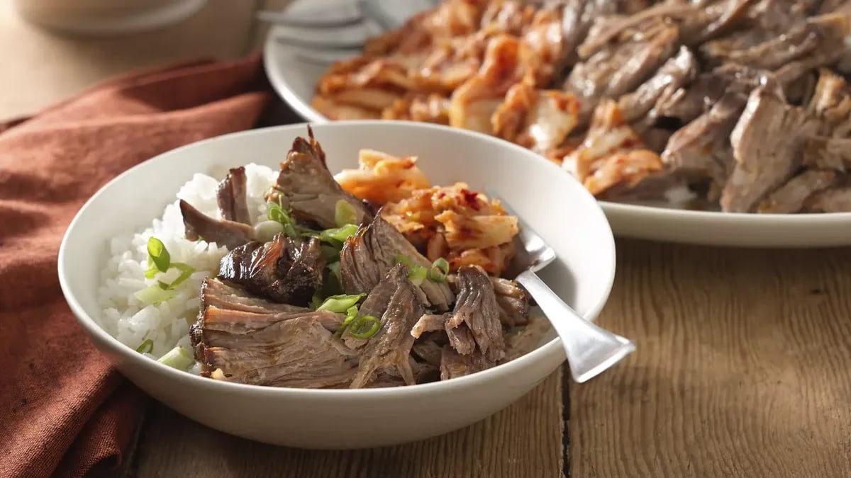 Slow Cooker Korean Barbecue Pork Shoulder