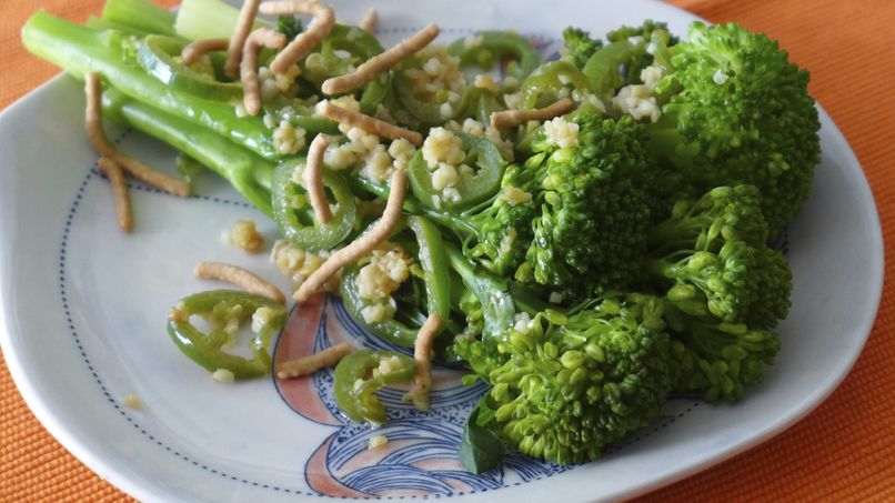 Steamed Baby Broccoli with Jalapeño Ginger Miso