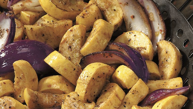 Grilled Summer Squash with Red Onion