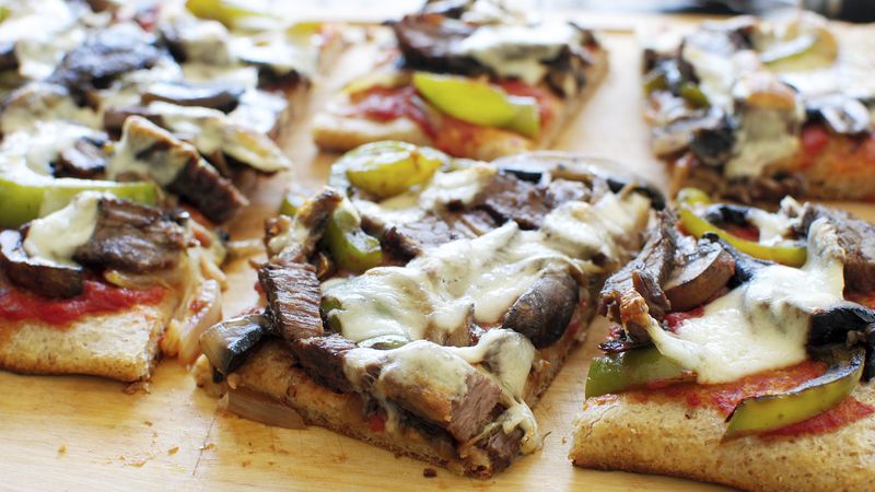Easy Philly Cheesesteak Pizza