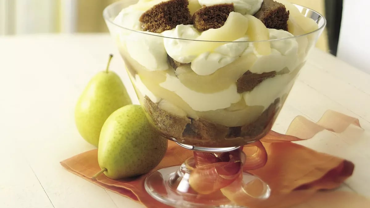 Lemon-Pear Gingerbread Trifle