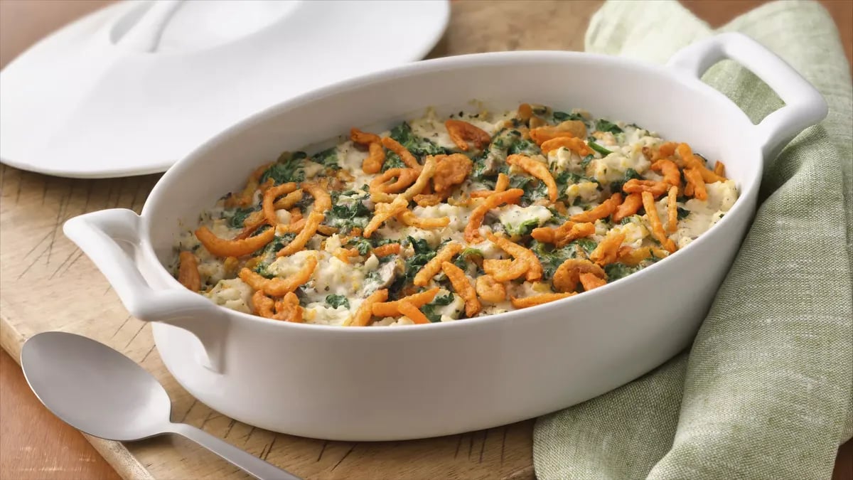 Potato-Spinach Swirl Casserole